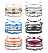 WATERPROOF JEWELRY 24-Pack Adjustable Classic Anklets – Intentional Boho Accessory, Simple Handmade Beaded Rope Bracelet for Everyday Wear