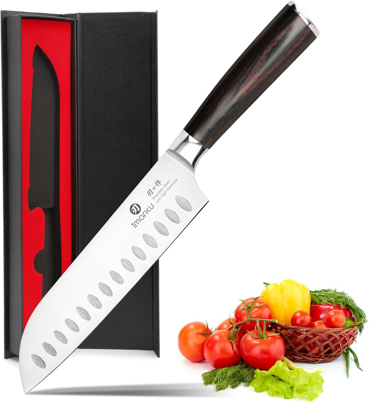 7-inch forged santoku blade made from japanese high-carbon stainless steel (2.5mm thickness)