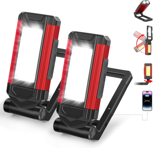 7 lighting modes: xpe flashlight (high/low), flashing, cob white, cob red (steady/flashing)
