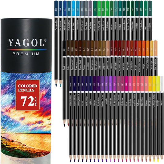 72 distinct colors, each individually named and numbered for easy selection