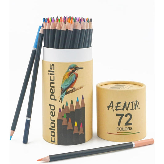 72 oil-based soft-core colored pencils in multicolor spectrum