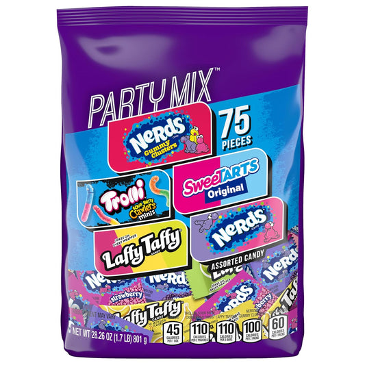 75 individually wrapped pieces in a single 28.6 oz bag