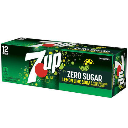 7UP Zero Sugar Soda, 12-Pack Cans – Portable Lemon-Lime Refreshment for Patio Cookouts