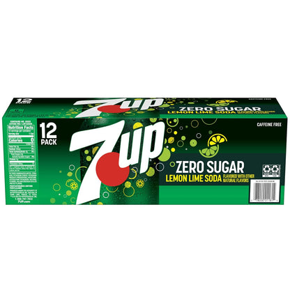 7UP Zero Sugar Soda, 12-Pack Cans – Portable Lemon-Lime Refreshment for Patio Cookouts