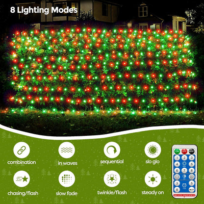 8.4ft x 5.2ft mesh net delivering 200 leds (or 360 led variant for denser coverage)