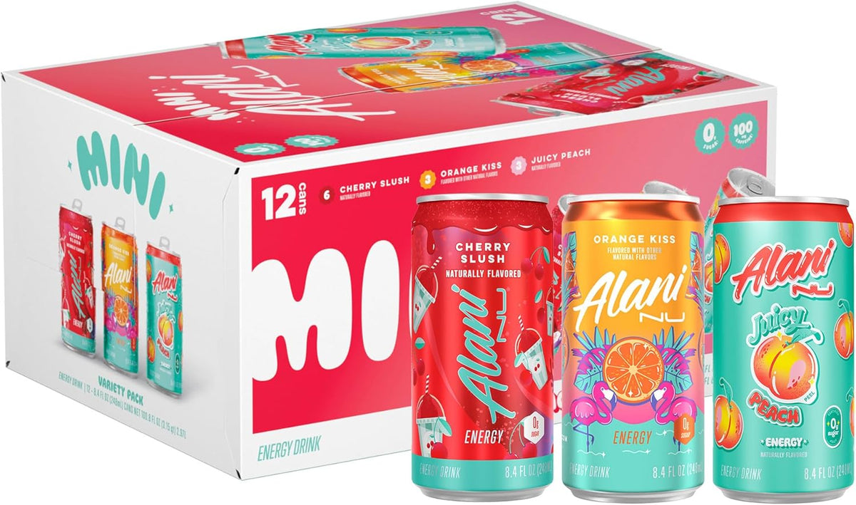 8.4oz mini can format with 100mg caffeine per serving