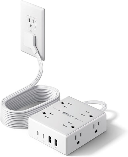8 ac outlets plus 2 usb-a and 2 usb-c ports (12 total charging points) on a 4-sided layout
