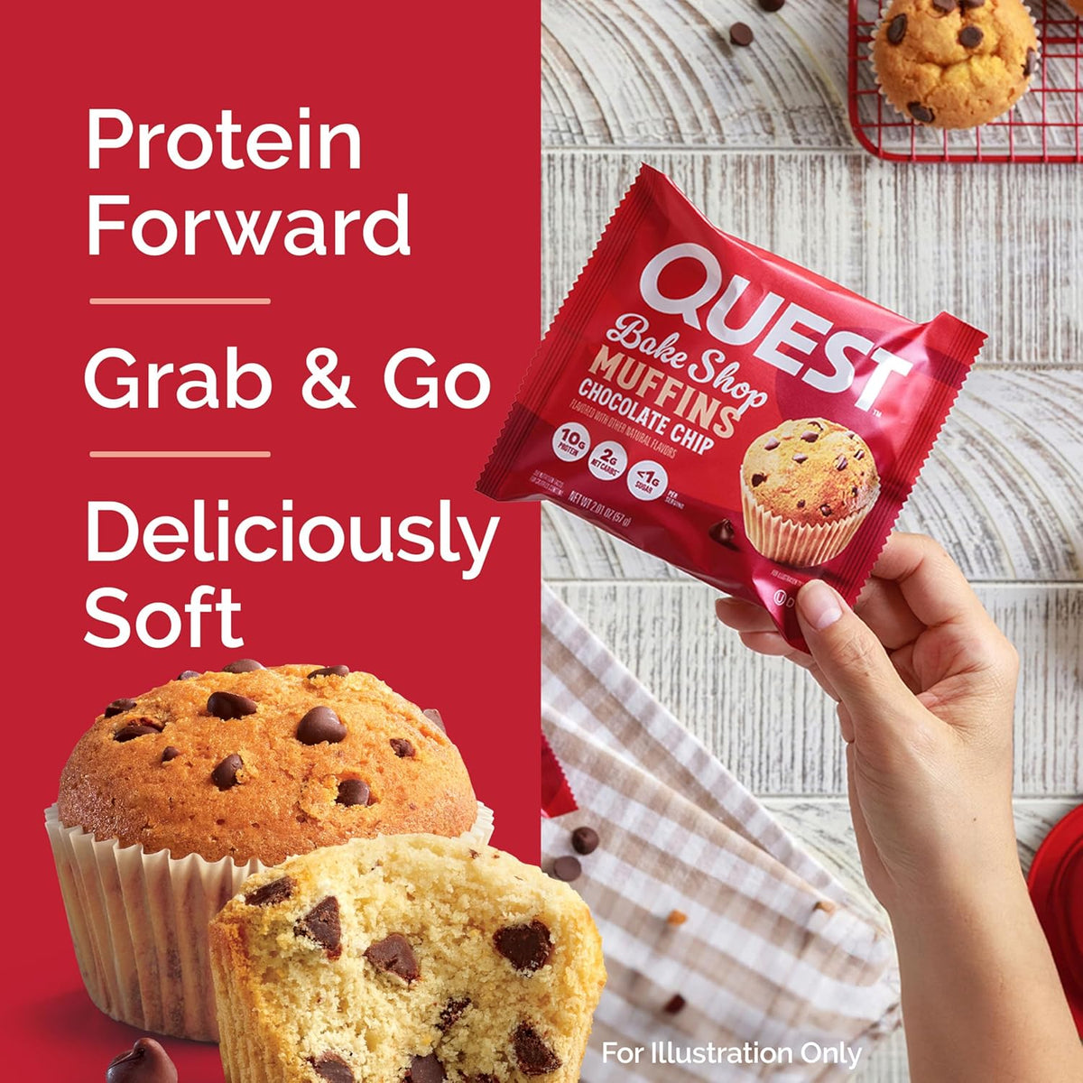 8-count box with optional 16-count and 26-count variety bundles combining chocolate chip, blueberry, and chocolate brownie flavors