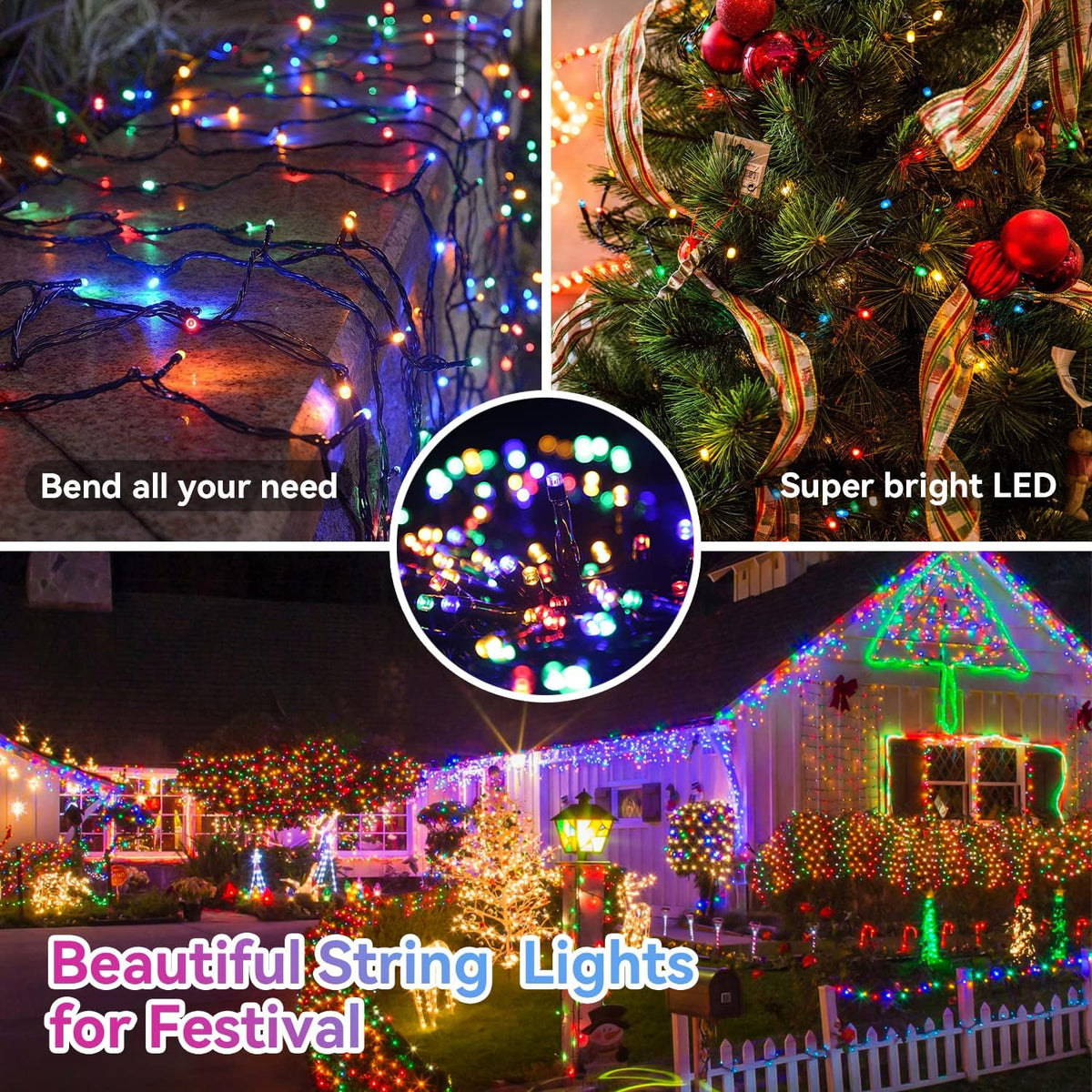 8 lighting modes: combination, in waves, sequential, slo-go, chasing/flash, slow fade, twinkle/flash, steady on