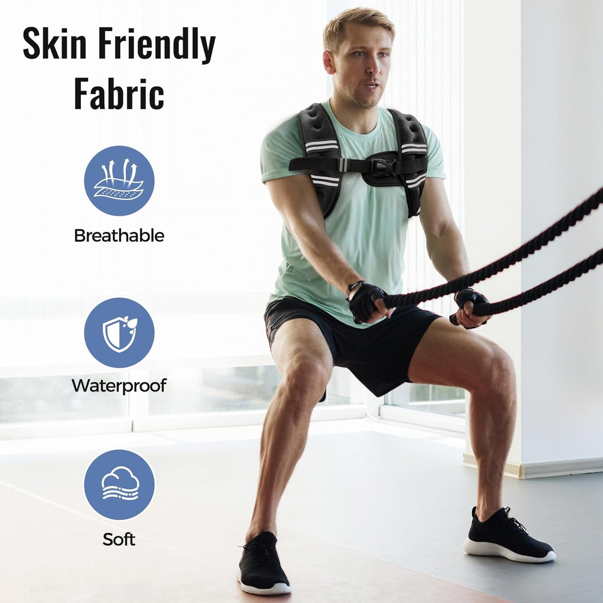 8 weight options ranging from 6lb to 30lb for progressive overload