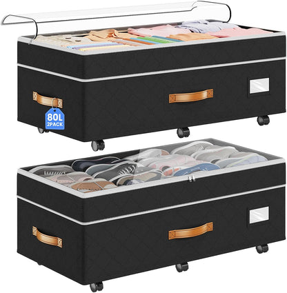 80l expandable capacity per bin, sold as a 2-pack for doubled storage
