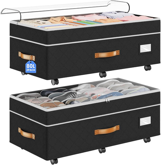 80l expandable capacity per bin, sold as a 2-pack for doubled storage