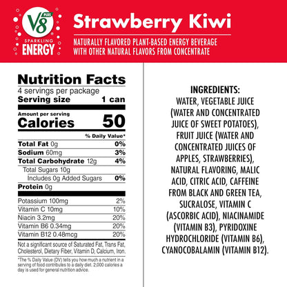 80mg caffeine per can from natural black and green tea extract