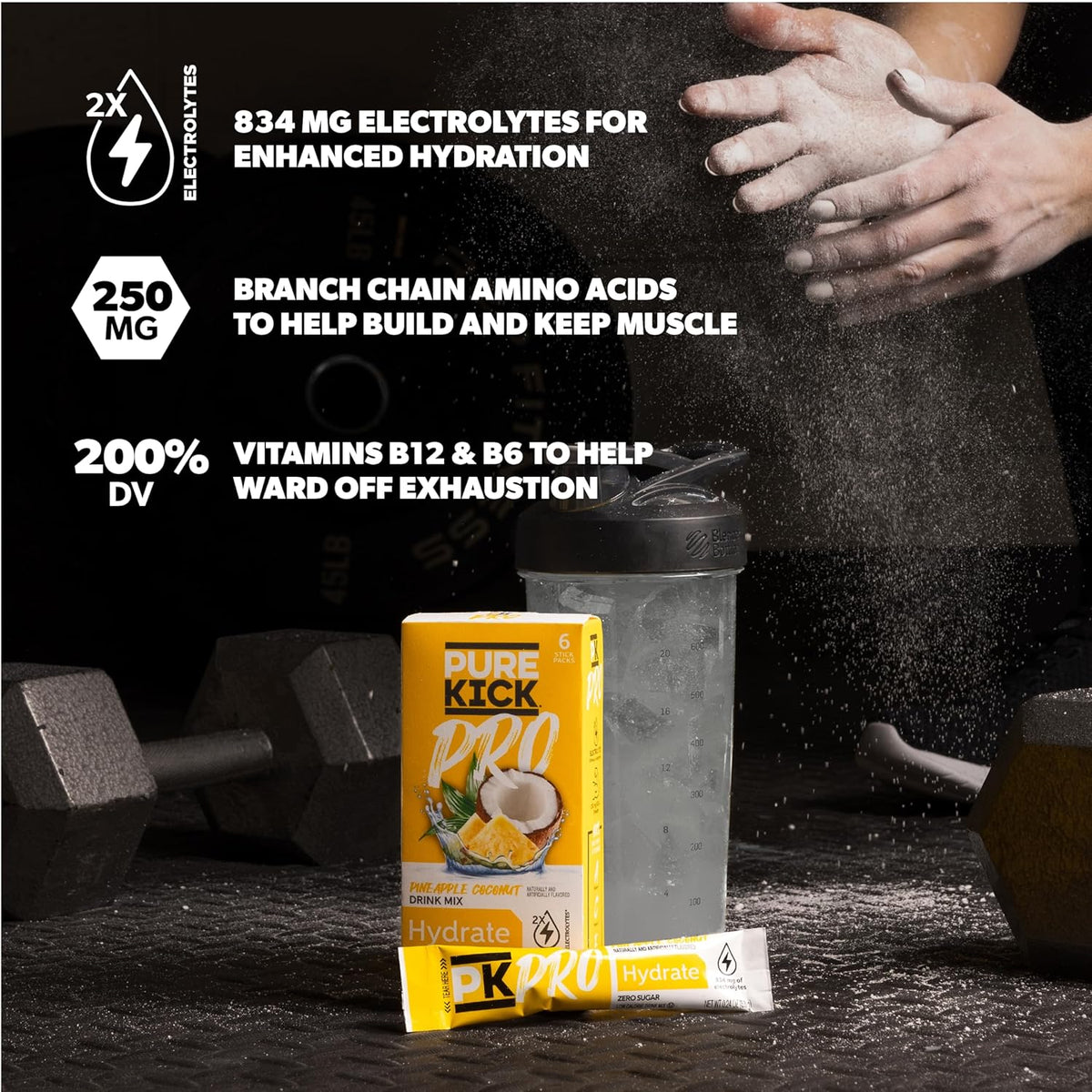 834 mg total electrolytes (2x the original pure kick)
