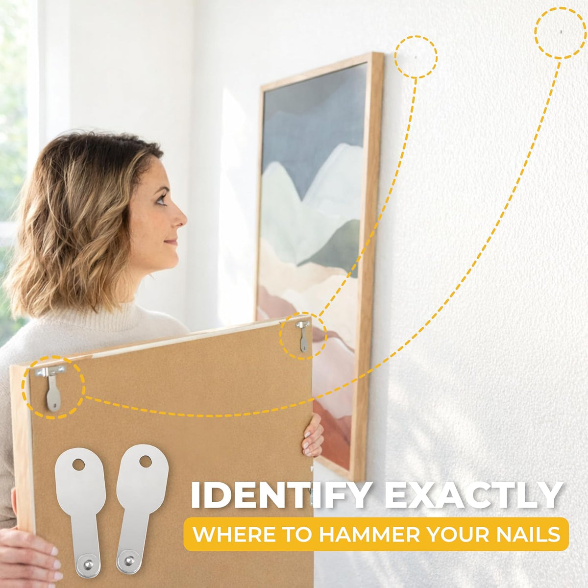 85-piece hardware kit including 10/20/30 lb picture hooks, 6 d-hooks, 8 ft wire, and 20 nails