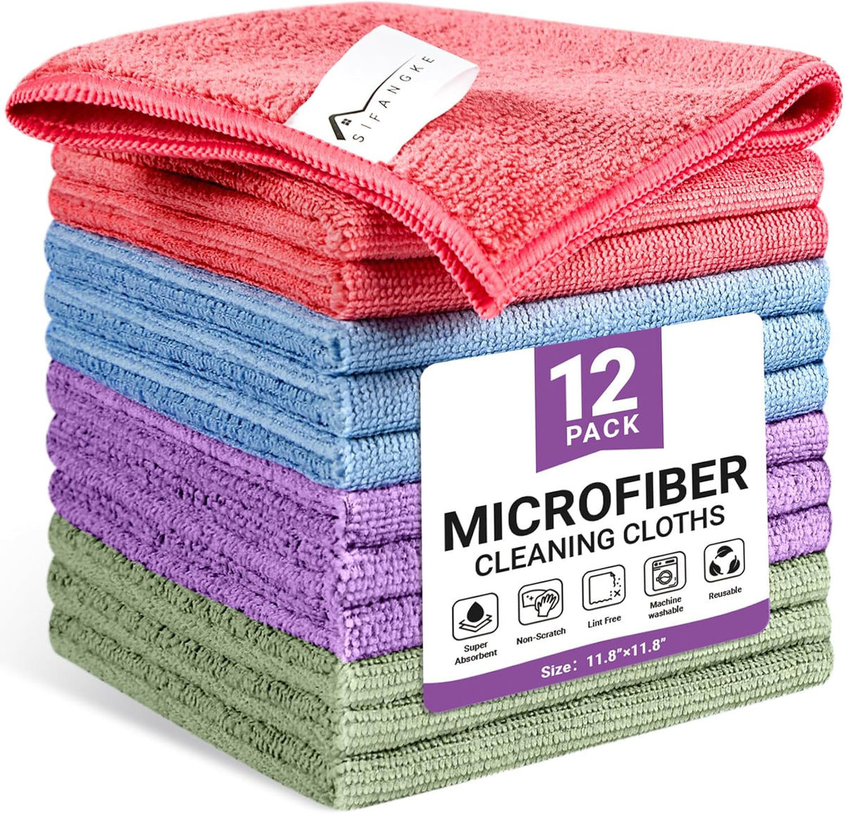 85% polyester / 15% nylon non-abrasive microfiber blend that won't scratch paint, glass, or delicate surfaces