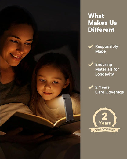 86lux Book Light, Rechargeable Clip-On LED Reading Light for Bed, Romantic Valentine's Day Gift for Couples Who Read in Bed