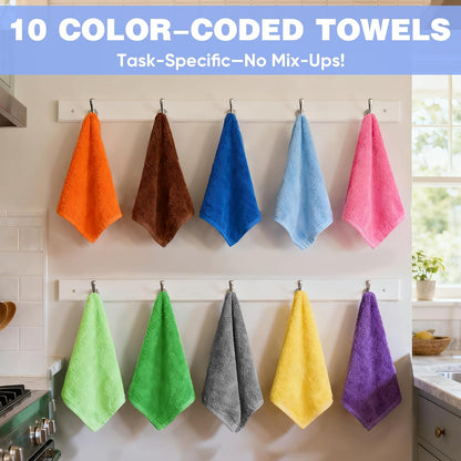 87% polyester / 13% polyamide microfiber blend (210 gsm) for high absorbency and quick drying