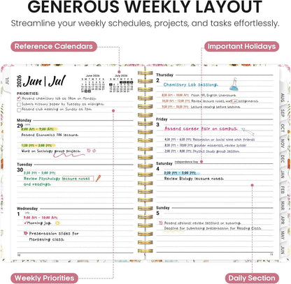 9 dedicated notes pages for ideas, reminders, and supplementary information