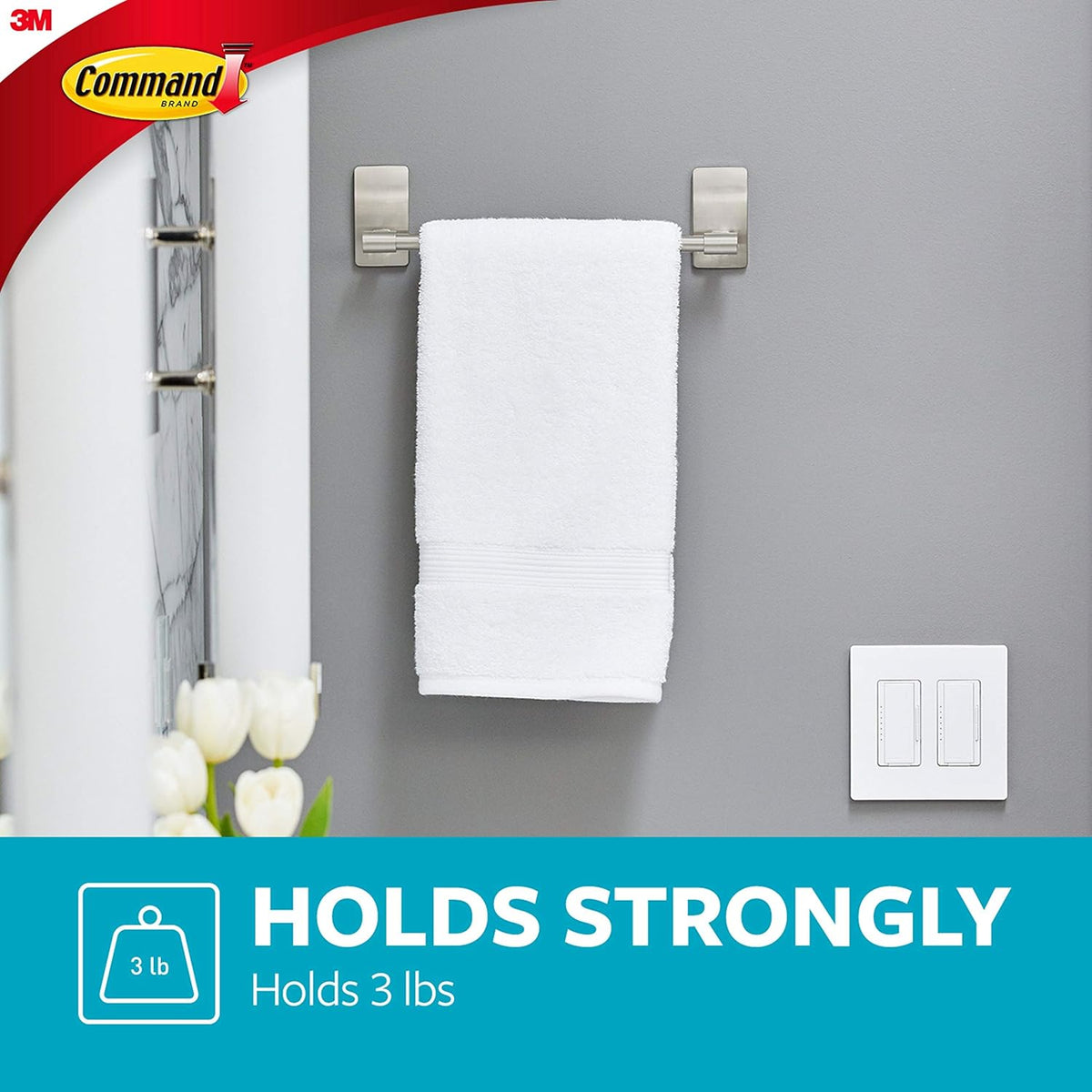 9-inch hand towel bar with 3 lb load capacity