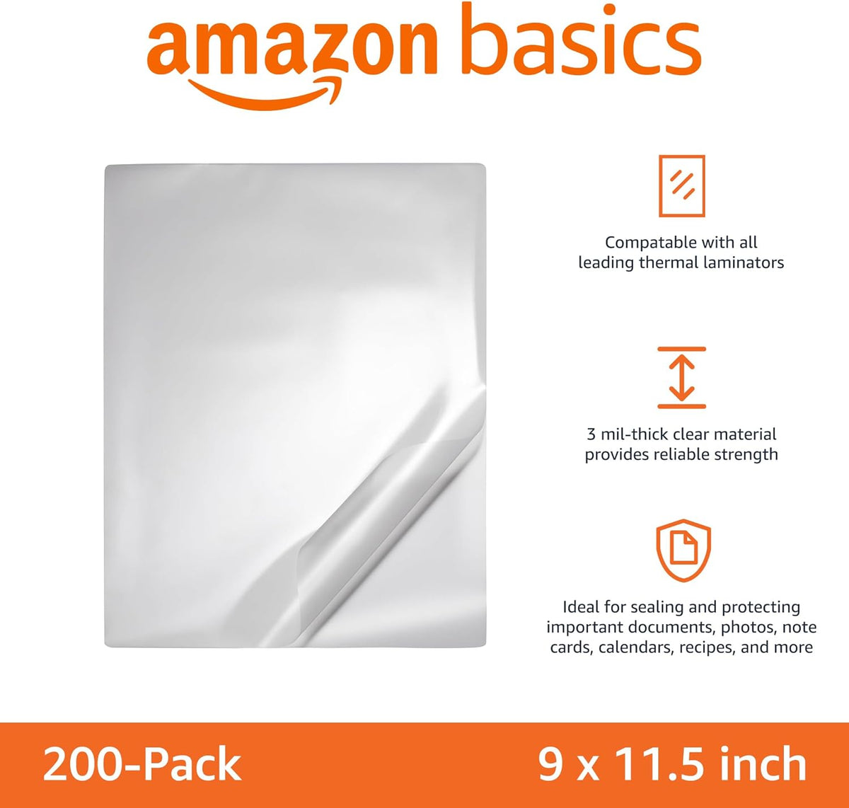 9 x 11.5-inch sheet sized for standard letter documents with trim margin