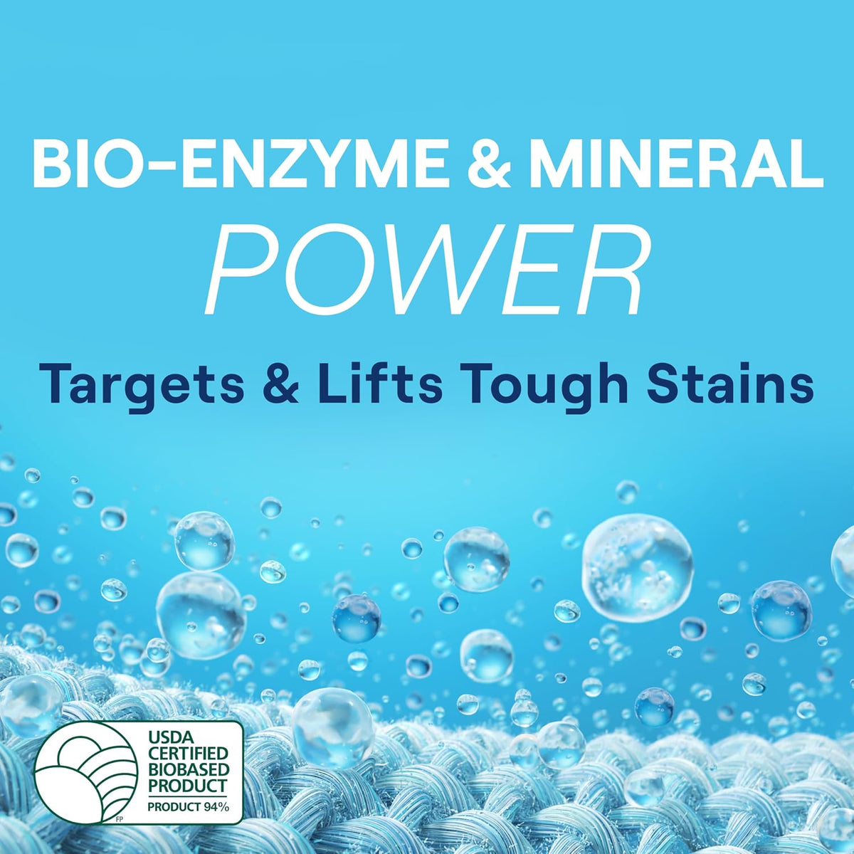 94% usda certified biobased content powered by triple bio-enzymes and minerals