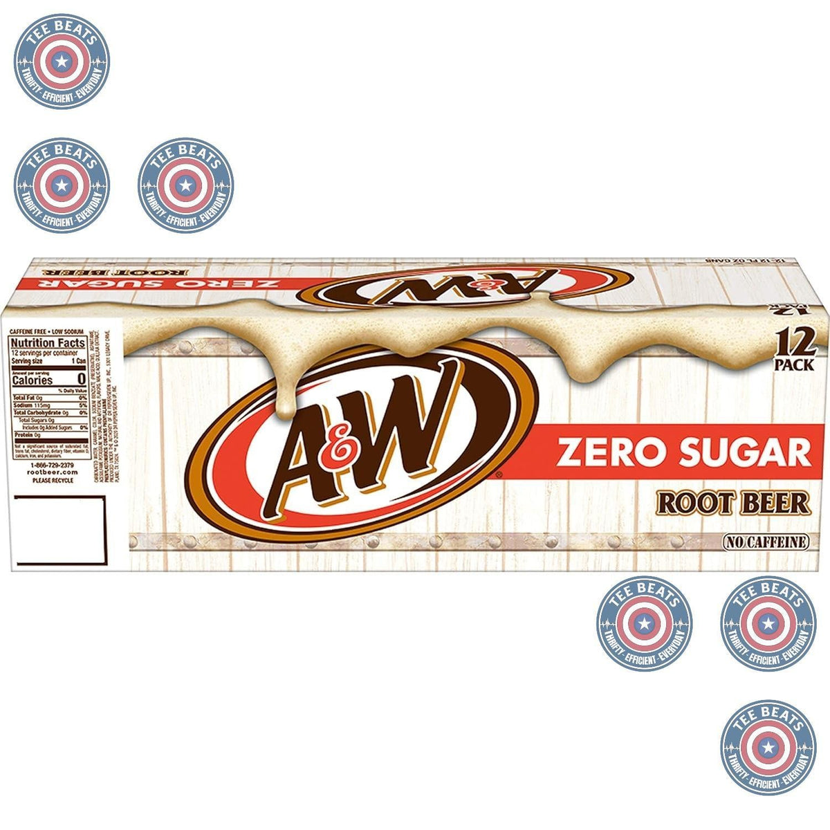 A&W Zero Sugar Root Beer Soda, 12 fl oz cans (12 pack) – Nostalgic Birthday Gift for Root Beer Lovers and Soda Collectors