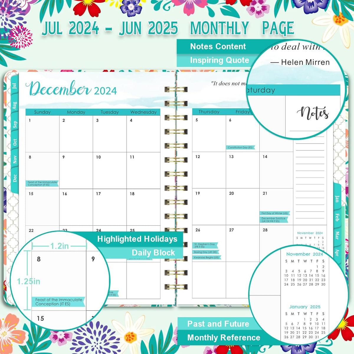 Academic Year Planner 2026-2027 for Focus Rituals and Time Blocking at Home Office, Compact Hardcover Organizer with Inner Pocket