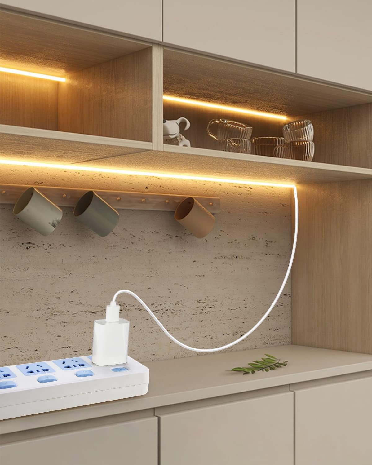 Aclorol USB COB LED Strip – Clean Under Cabinet Task Lighting, Dotless 3000K Warm White