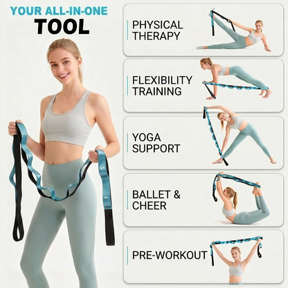 Acozycoo Stretching Strap with Loops for Physical Therapy – Desk-Break Mobility Tool to Restore Focus During Long Workdays