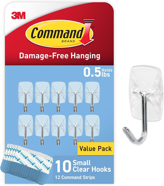 adhesive strip mounting with 0.5 lb per-hook weight capacity