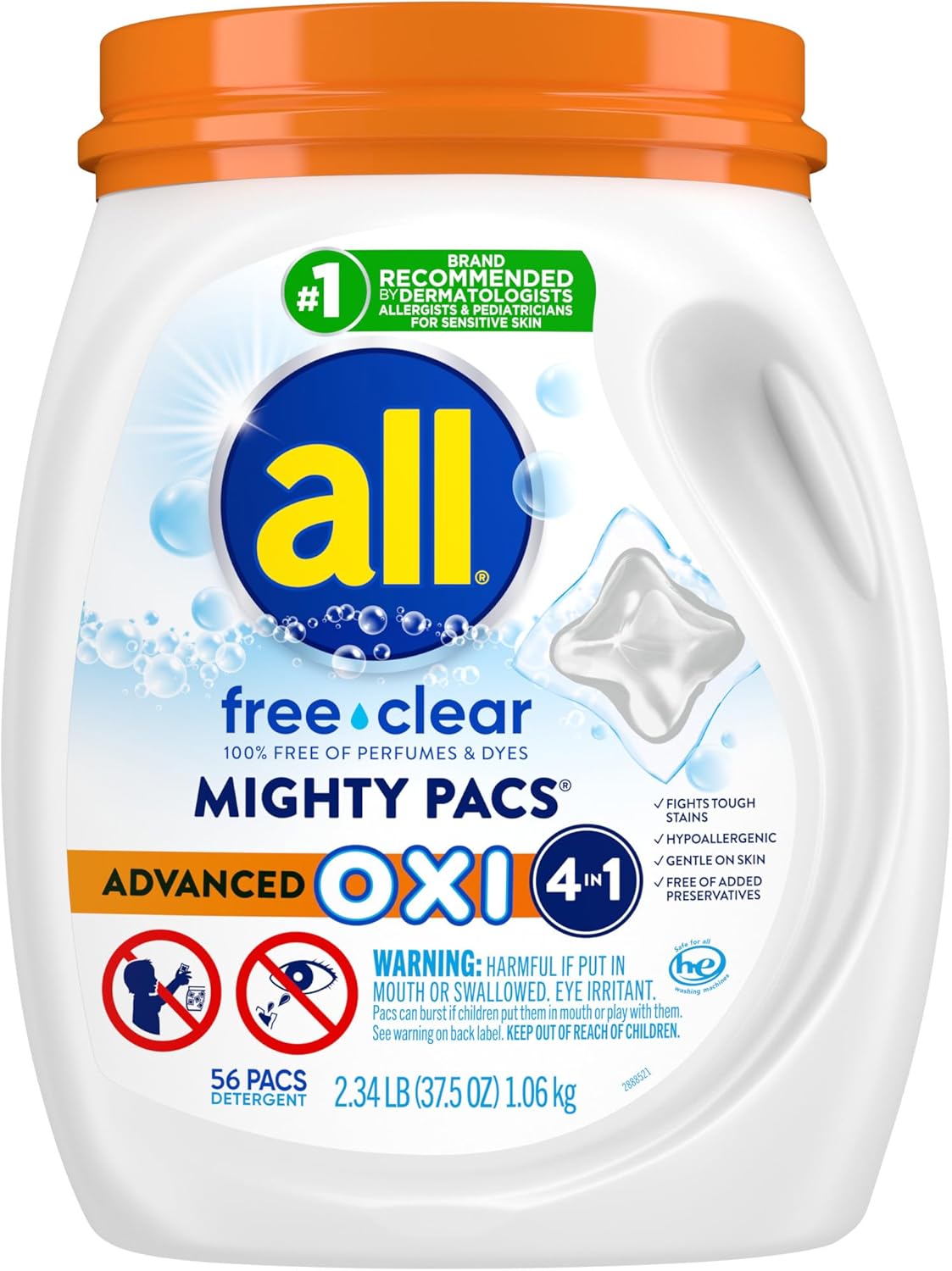 advanced oxi stainfighting boost versus standard all free clear mighty pacs
