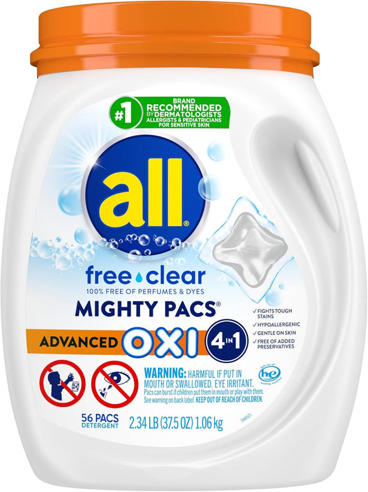 advanced oxi stainfighting boost versus standard all free clear mighty pacs