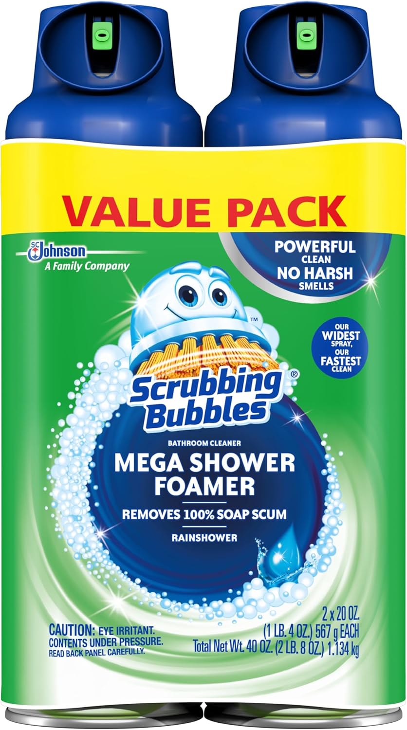 aerosol foaming liquid that clings to vertical shower and tub surfaces