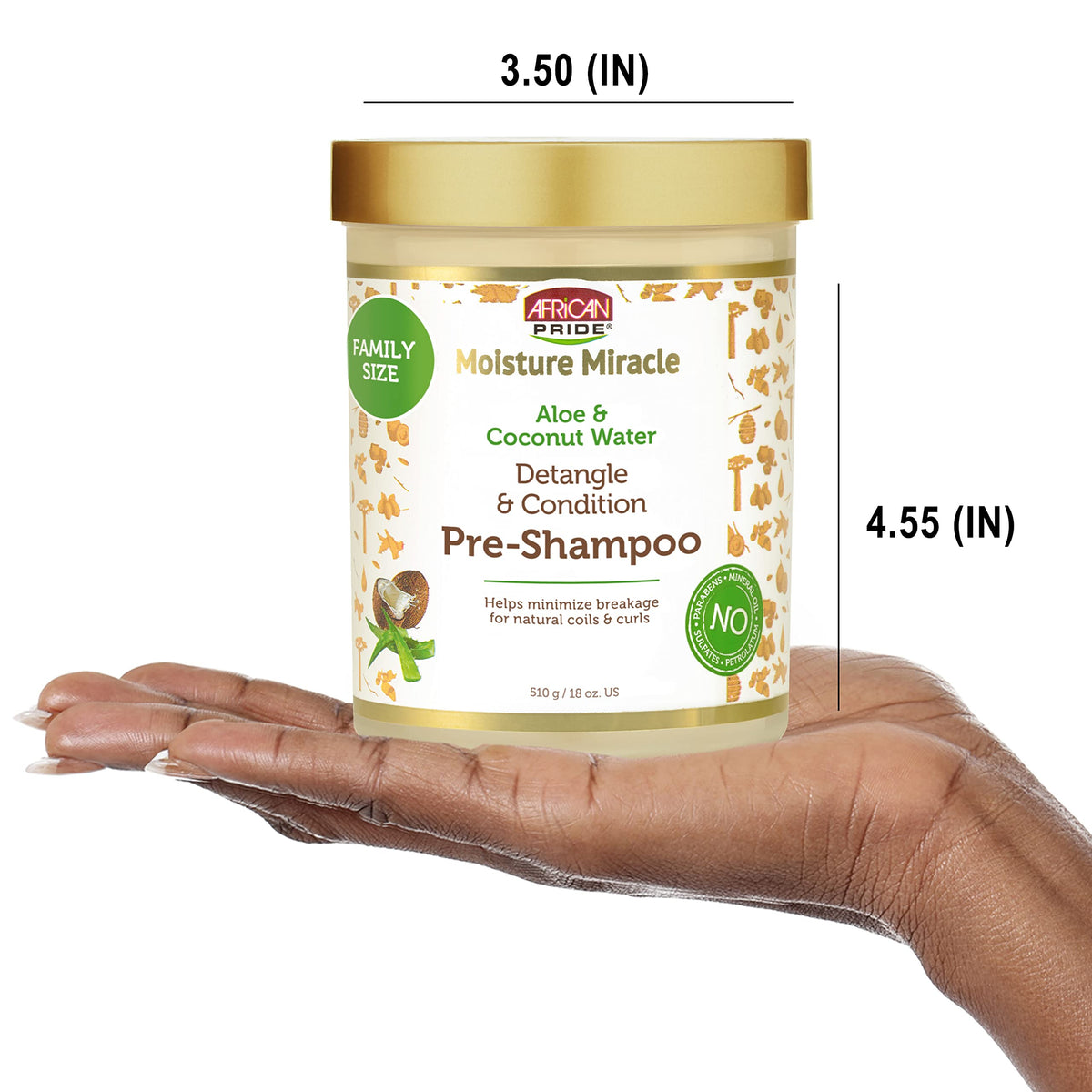 African Pride Moisture Miracle Pre-Shampoo Cream – Housewarming or Holiday Gift for Natural Hair Care Enthusiasts, Sulfate-Free Formula