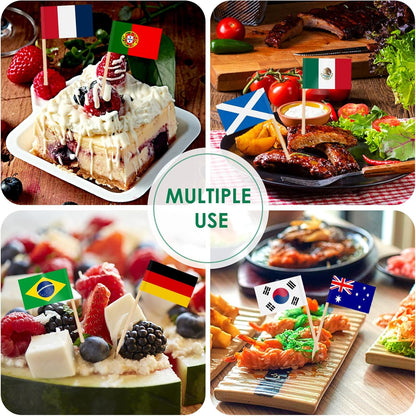 AhfuLife 48 Country Flag Toothpicks – Living Room Aesthetic Accent for World Cup Viewing Nights, Stylish Sports Bar Decor