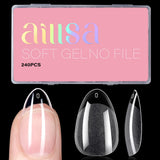 AILLSA Short Almond Nail Tips – Luxury DIY Manicure Collection, Flexible Gel-Jelly Material with Salon-Grade Wear