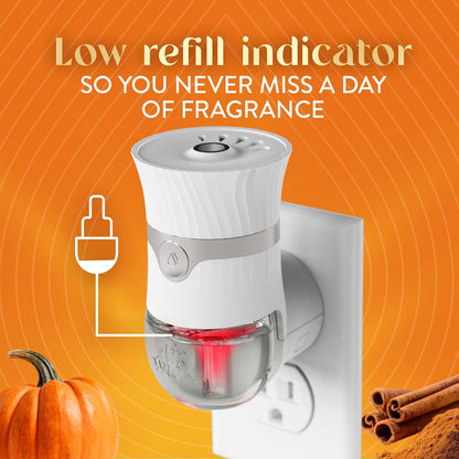 Air Wick Plug Refills Harvest Pumpkin & Spice – Flameless Alternative to Scented Candles, 5ct Essential Oils