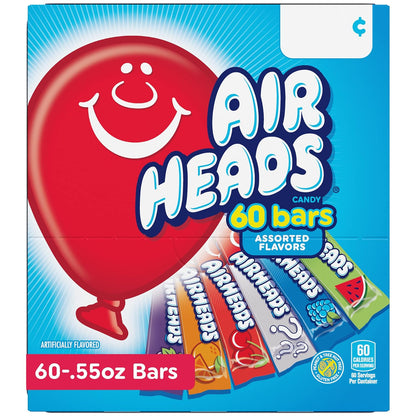 Airheads Sour Individually Wrapped Bars – Portable Trick-or-Treat Candy for Outdoor Halloween Bowls and Porches
