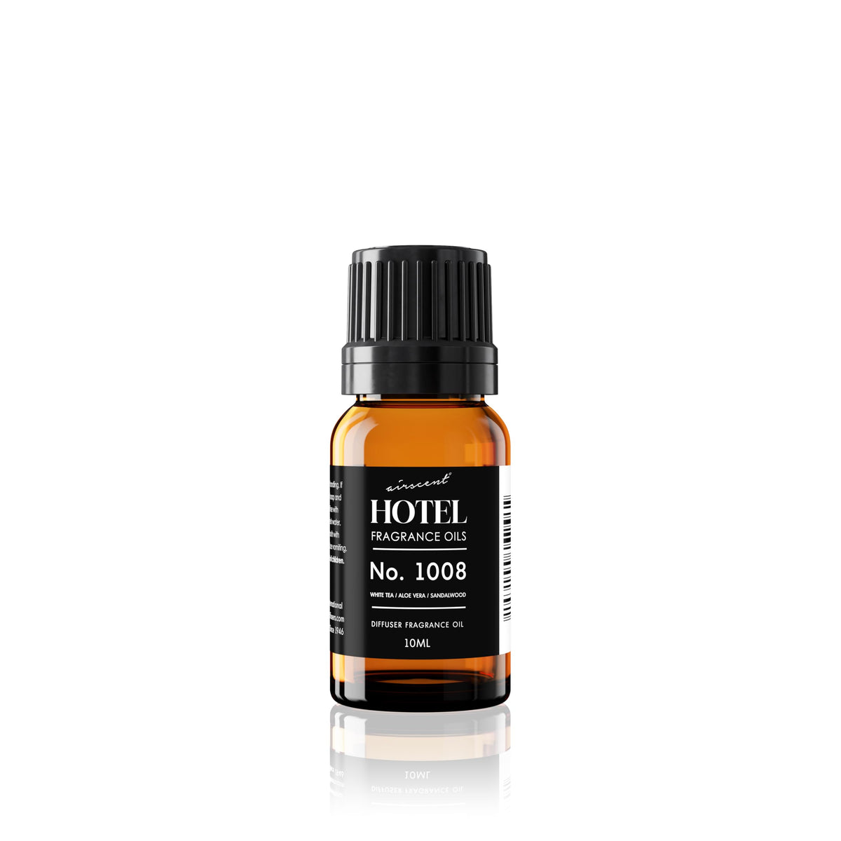 AirScent Hotel Diffuser Oil No. 1008 - White Tea, Aloe Vera &amp;amp; Sandalwood - Hotel Scent Dupe - Premium Fragrance Oil for Ultrasonic and Waterless Diffusers and Crafting - 10 mL, .34 fl oz Glass Bottle