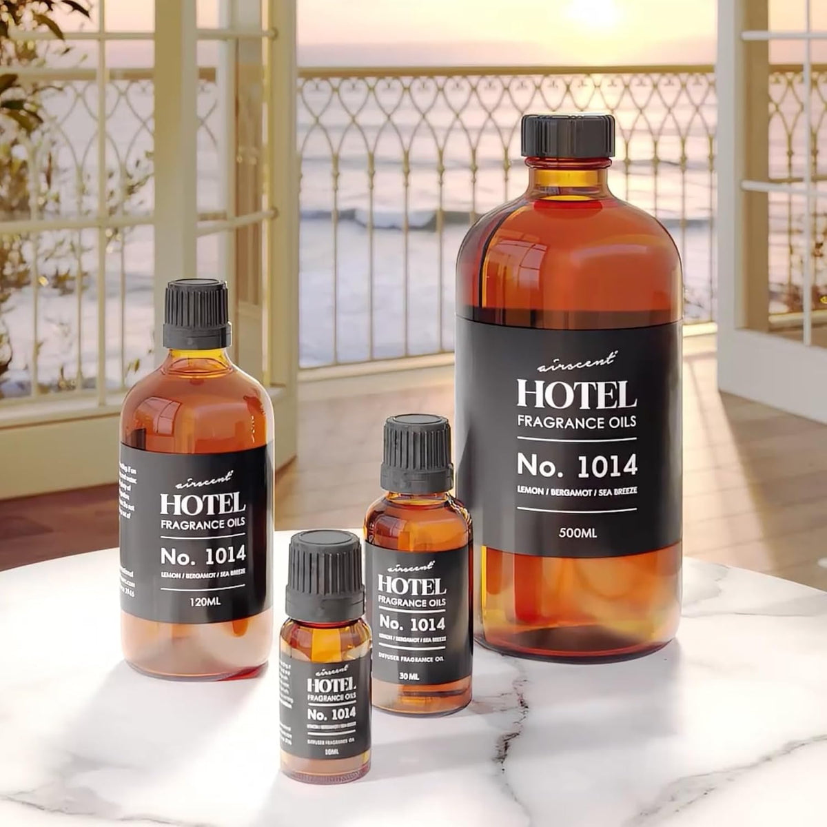 AirScent Hotel Diffuser Oil No. 1014 - Smoke-Free Lemon Bergamot Diffuser Oil for Bedrooms and Nurseries, Pet-Safe Formula