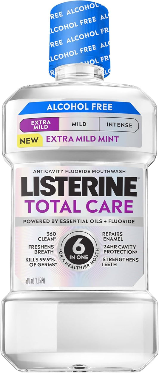 alcohol-free, dye-free, extra mild mint formula with no burn sensation