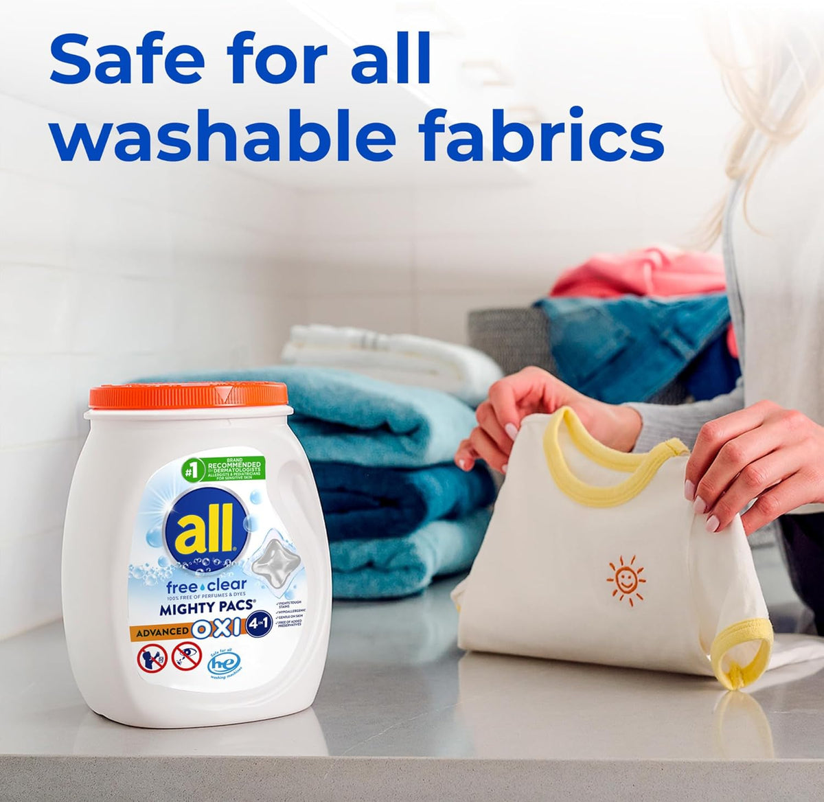all Laundry Detergent Pacs OXI – Minimal Effort Single Dose Laundry for Clean and Simple Spaces, 72 Count
