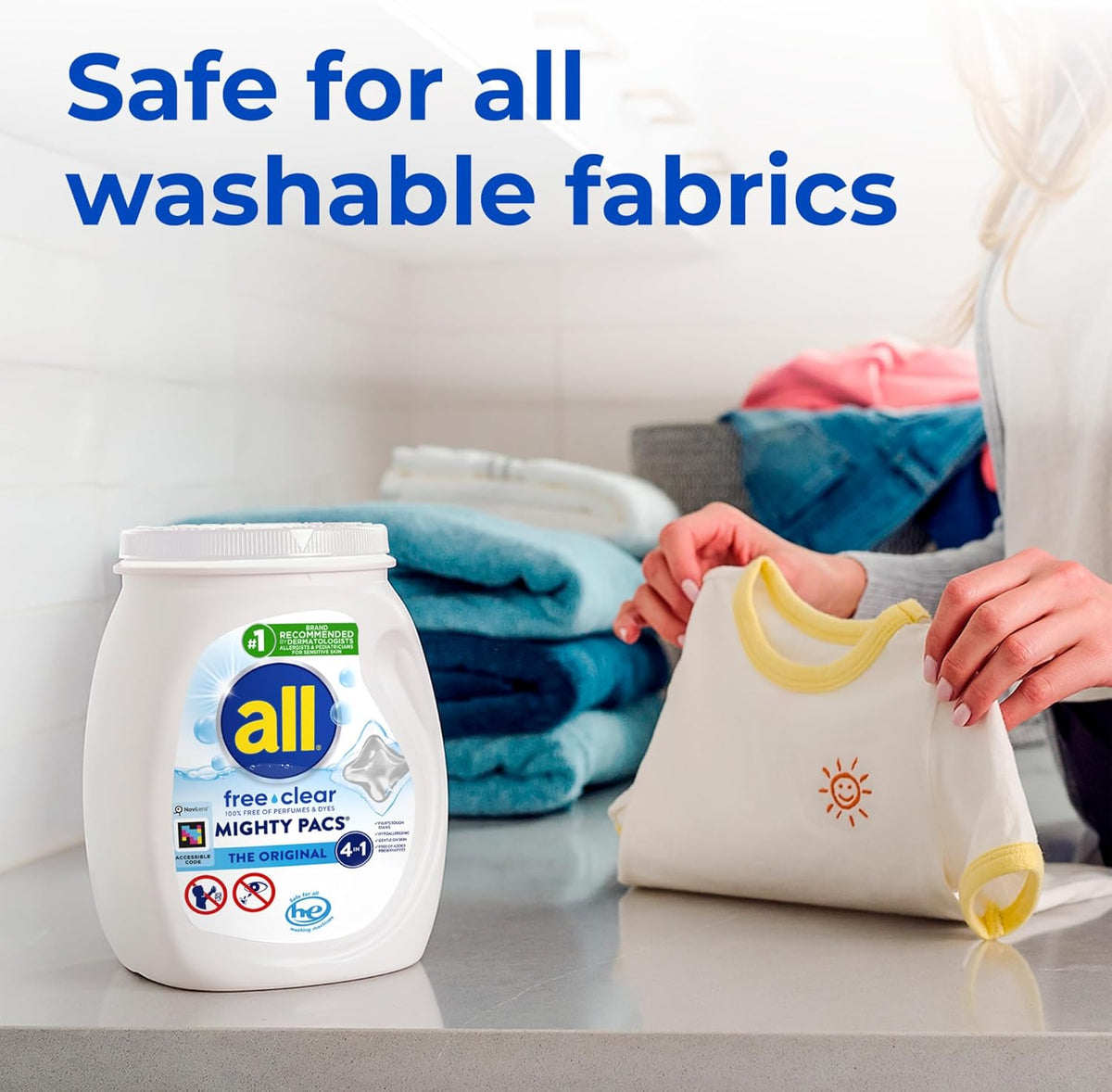 All Mighty Pacs Free Clear – No Dyes, No Perfumes Laundry for Allergy and Eczema Sufferers