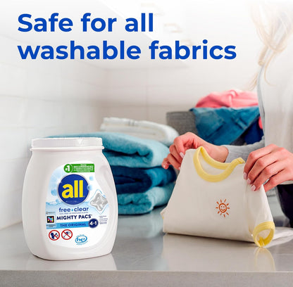 All Mighty Pacs Free Clear – No Dyes, No Perfumes Laundry for Allergy and Eczema Sufferers