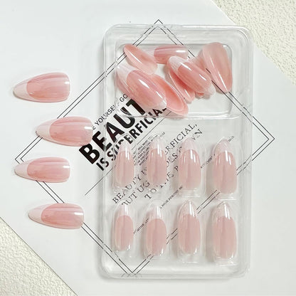 Almond Press on Nails Medium – No Drying Time Manicure Solution, Cat Eye Chrome Press ons for Back to Back Schedules