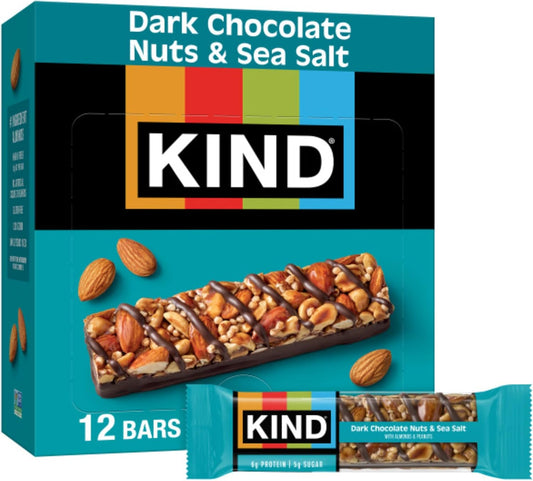 almonds as the #1 ingredient, paired with peanuts, dark chocolate, and sea salt