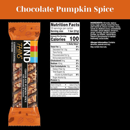 almonds listed as the #1 ingredient with peanuts and pumpkin spice flavor