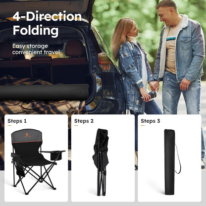 ALPHA CAMP 2-Pack Folding Lounge Chair with Cooler Bag – Supportive Rest Chair for Mindful Outdoor Retreats and Patio Reset Moments