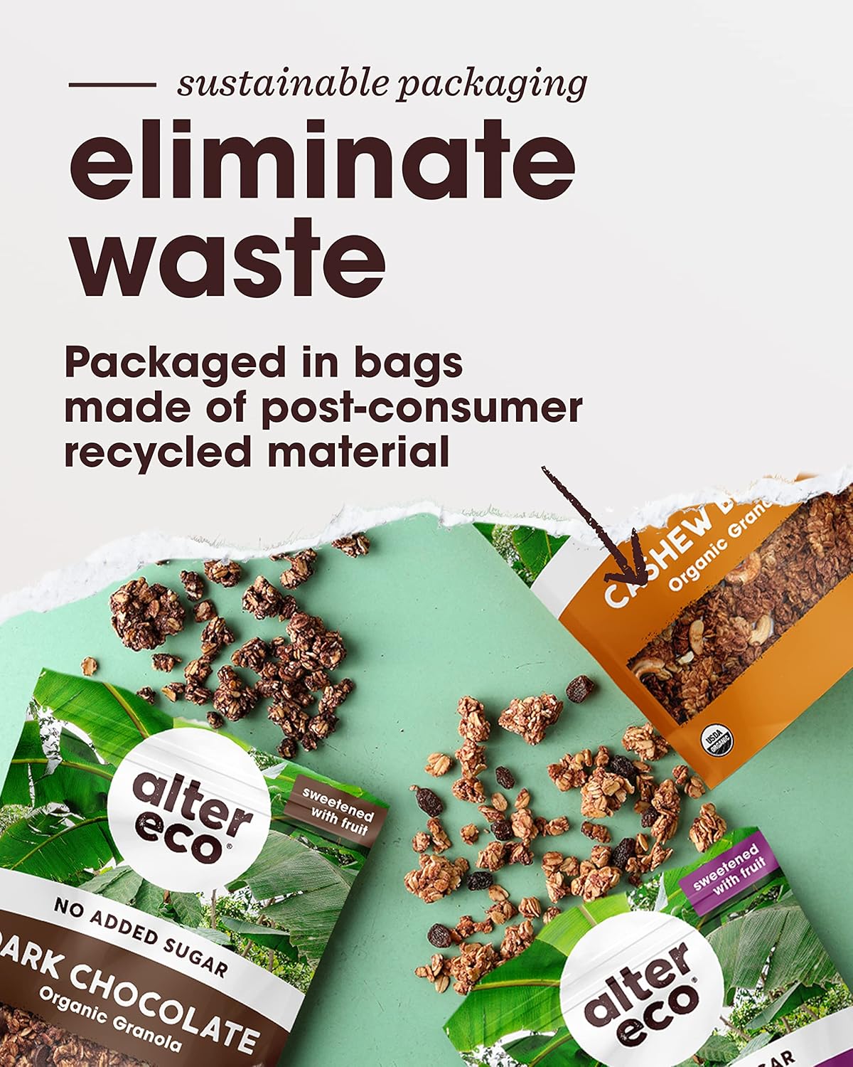 Alter Eco Cashew Butter Granola – Wholesome Lunchbox Snack for School and Daycare